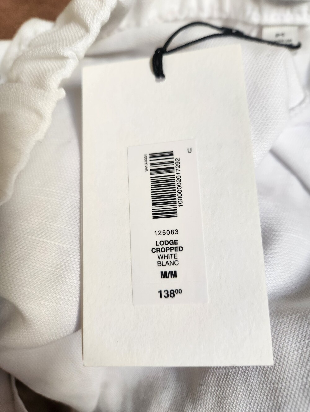 Aritzia Lodge Pant In White  CruiseLinen, Wide Leg Cropped - NWT - Picture 10 of 10